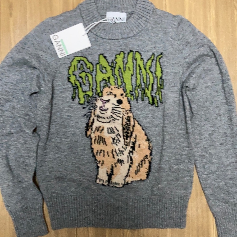 Ganni Gray sweater size Medium